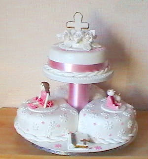 Girls cakes christening baptism cake  Deba Daniels